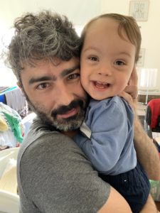 Sebastián con su papá